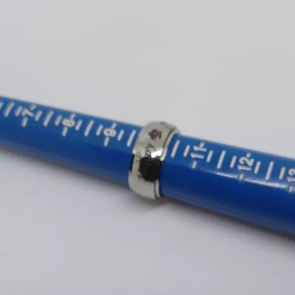 Happy Engraved Spinner Ring Austrian Crystal & Enameled Purple Size 10 - Picture 3 of 6